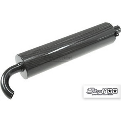 PonziRacing - Scooter and Motorcycle 50cc > Exhaust > Vertical Minarelli >  Stage6 > S6-9116803 / CA MUFFLER STAGE 6 PRO CHROME REPLICA SILENCER IN  CARBON VERTICAL MINARELLI