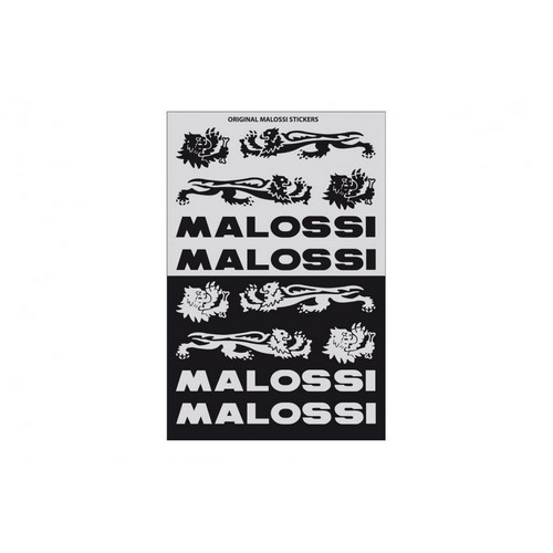 PonziRacing - Scooter and Motorcycle 50cc > Customizing > Adhesives >  Malossi > 3314154 BRIEFCASE OF MINI STICKERS MALOSSI BLACK AND SILVER  11X16,8 CM